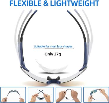 Preview: ROCKBROS | Polarisierte Sportbrille – UV400 Schutz, TR-Rahmen, Blau für Damen und Herren